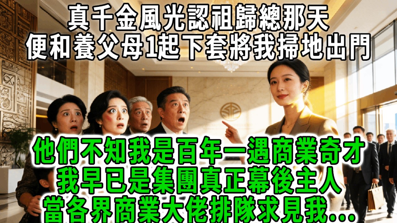 真千金風光認祖歸總那天，便和養父母1起下套將我掃地出門，他們不知我是百年一遇商業奇才，我早已是集團真正幕後主人，當各界商業大佬排隊求見我時，真千金全家瞬間傻眼了！#荷上清風 #爽文