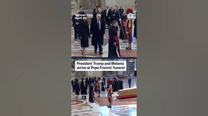 President Trump and first lady Melania Trump arrive in Vatican City for the funeral of Pope Francis.