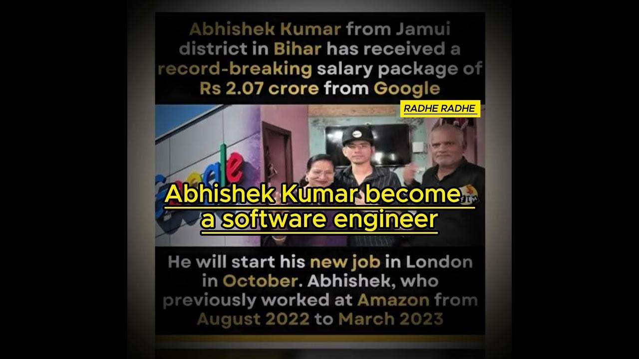 Radhe Radhe.... Abhishek Kumar become a software Engineer ...