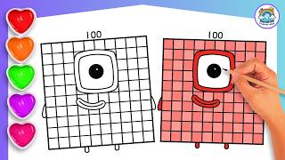 COLORING Numberblocks 100 Numberblock 100 Drawing Coloring For Kids Toddlers