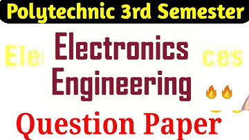 3rd SEM ELECTRONICS ENGINEERING EXAMINATION, 2019 | DIPLOMA PREVIOUS YEAR QUESTITONS PAPERS | ECE |