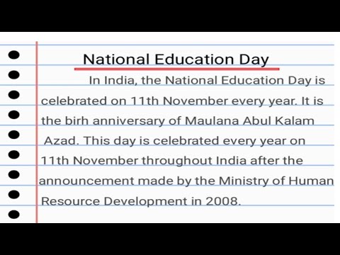 essay on national education day 150 words