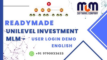 Readymade Unilevel Investment MLM User Login Demo
