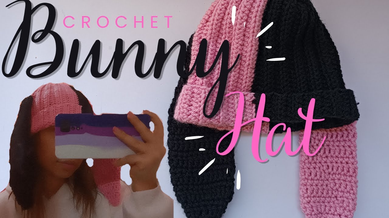 Crochet bunny hat tutorial🐰- how to crochet easy hat #crochet #diy #hat