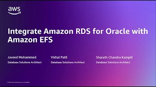 Integrate Amazon RDS for Oracle with Amazon EFS | Amazon Web Services