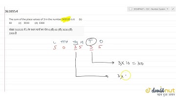 The sum of the place values of 3 in the number 503535 is 6 (b) 60 (c) 3030 (d) 3300