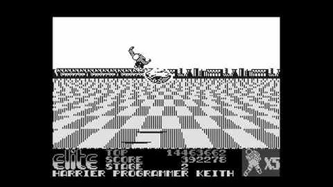 Space Harrier ZX Spectrum (in Black and White)