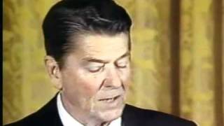 Ronald Reagan dedicates the Space Shuttle Columbia to the Taliban
