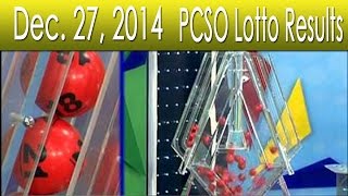 December 27, 2014 PCSO Lotto Results (6/55, 6/42, 6D, EZ2 & Swertres)