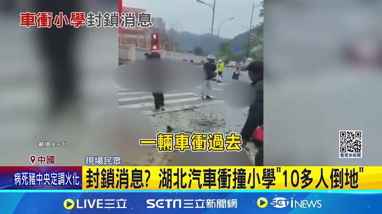 小心被跌 轎車連撞多人後逃逸事發現場慘不忍睹四中全會期間湖北小學車輛衝撞人群
