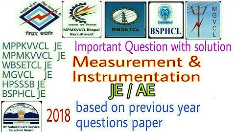Most Important MCQs on Measurement & Instrumentation for JE / AE