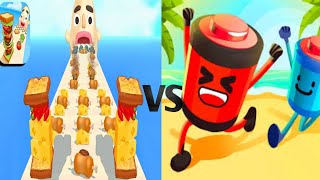Sandwich runner VS battery runner 😱😍- All level gameplay android iOS EP 01