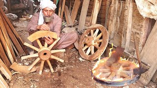 Making A wooden Hand Cart Wheel With Amazing Skills