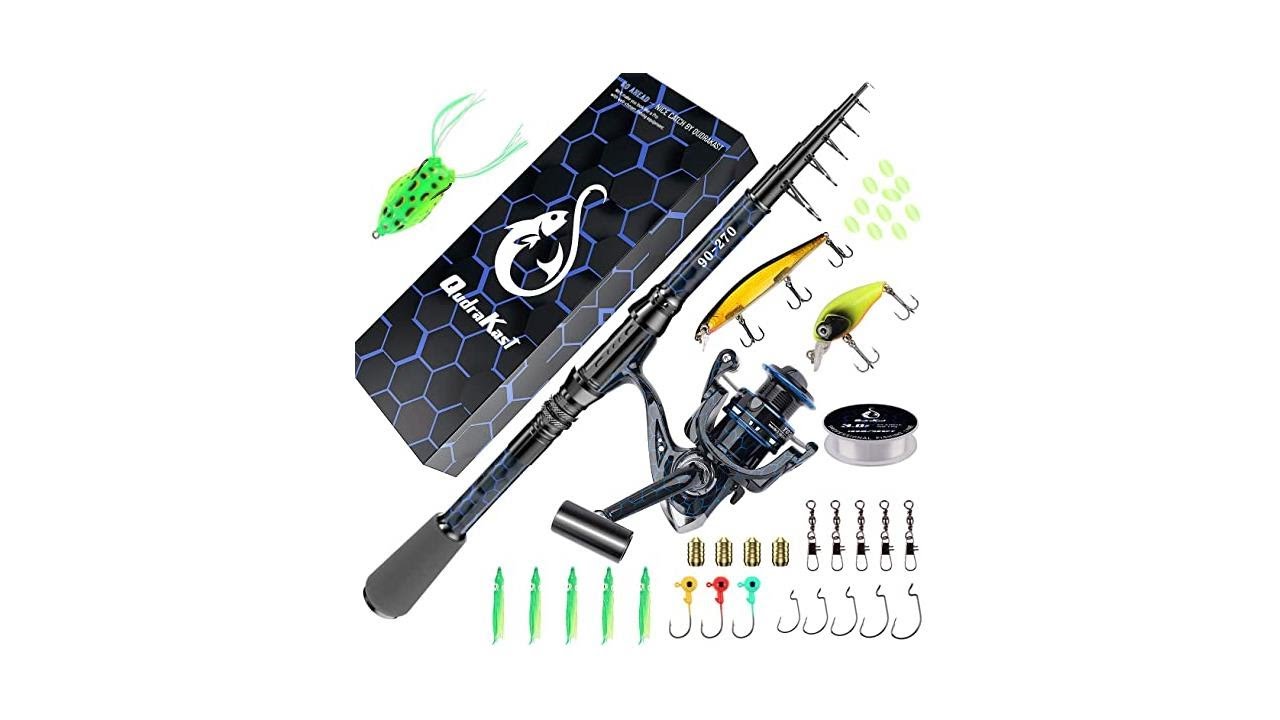 QudraKast Fishing Rod and Reel Combos, Unique Design with XWarping