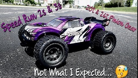 Arrma Vorteks 3s Speed Run on 20t and 26t Pinion Gear