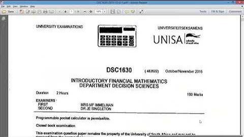 DSC1630 October/November Past Paper Exam workings with suggested solutions