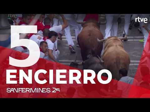 QUINTO ENCIERRO de San Fermín 2025 | Toros de Jandilla