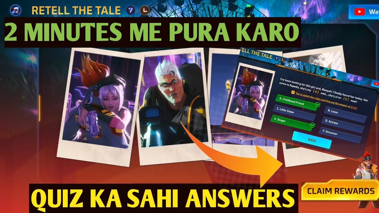 RETELL THE TALE FREE FIRE QUIZ Quiz ff Retell HOW TO COMPLETE RETELL THE TALE YouTube