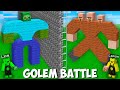 I created the newest zombie vs villager golem battle in minecraft  incredible golem 