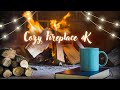🔥 Cozy Fireplace 4K | 3 Hours of Relaxing Crackling Sounds | ASMR 🔥