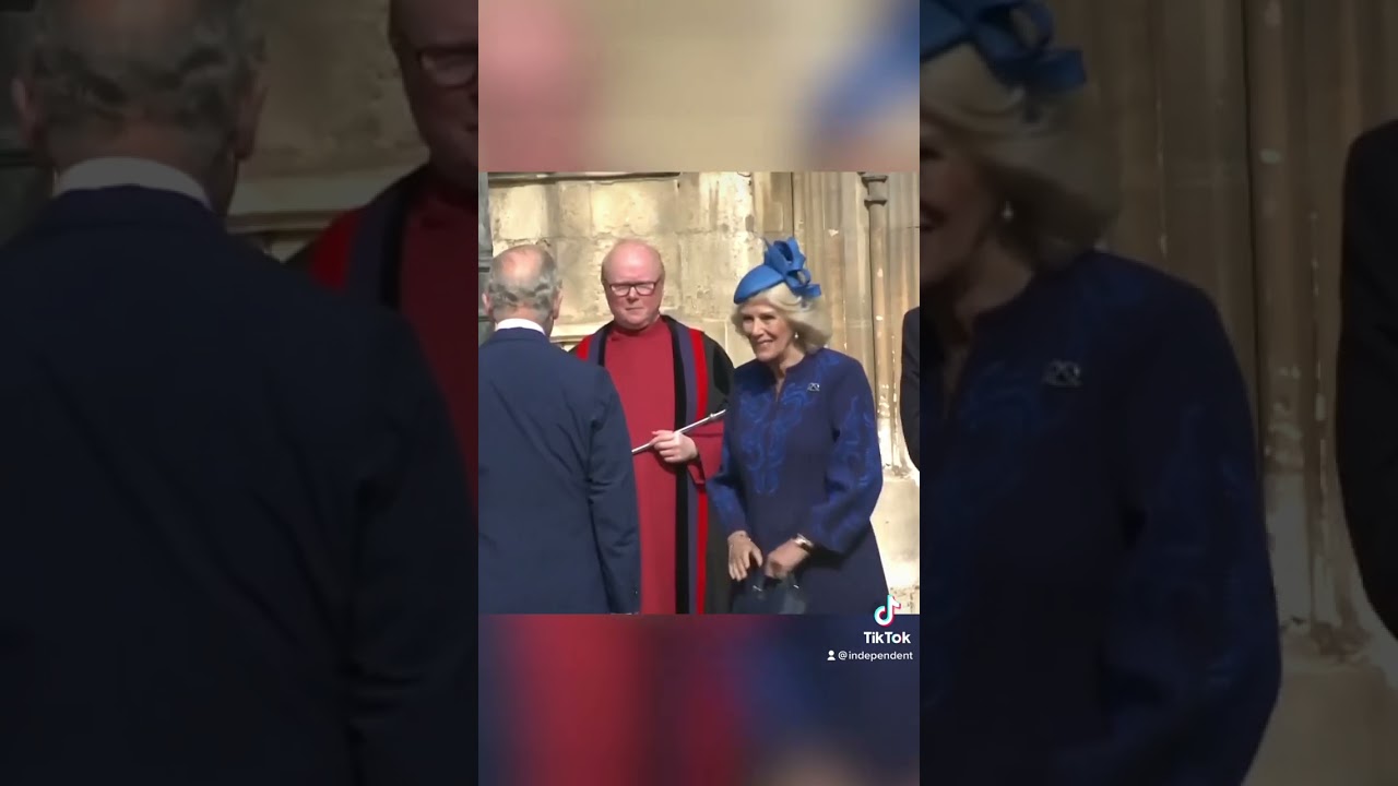 King Charles and Camilla arrive for Easter Sunday church service 