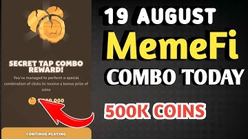 MEMEFI SECRET COMBO TODAY 19 AUGUST 2024 | MEMEFI DAILY COMBO | MEMEFI COMBO TODAY | MEMEFI COMBO