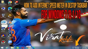 How To Add Internet Speed Meter In Desktop Taskbar Easily. Windows 1087.