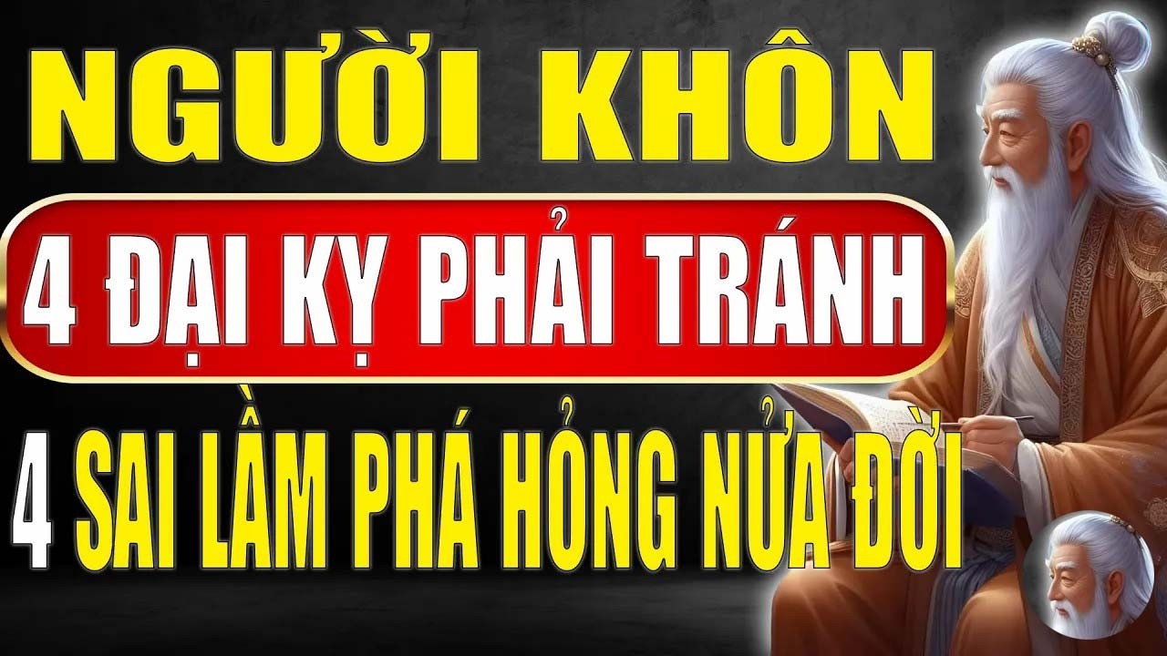 Cổ Nhân Tiết Lộ -  4 Đại Kỵ Phải Tránh - 4 Sai Lầm Kinh Hoàng Phá Hỏng Nửa Đời_ Tinh Hoa Xưa