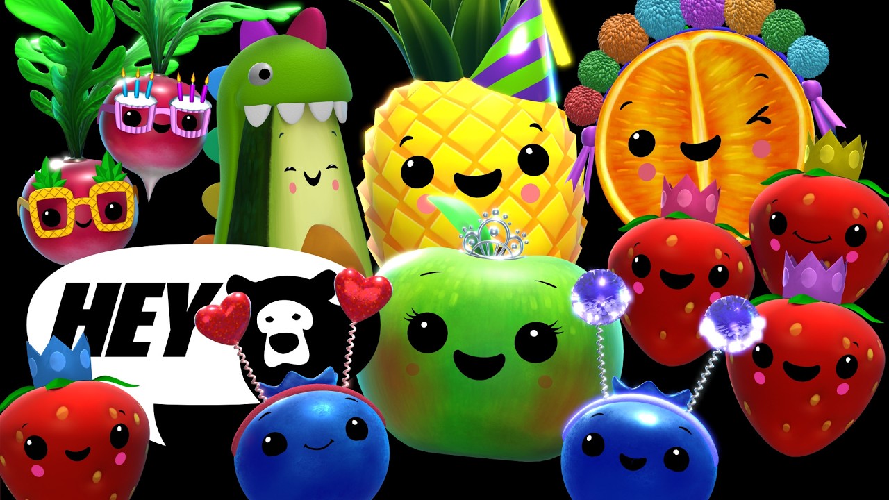 Hey Bear Sensory - Totally Dance Party! - Fruit and Veggie Live Stream!