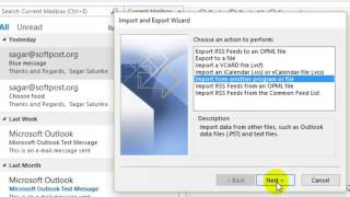 how to import pst file in outlook