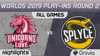 UOL vs SPY Series Highlights Worlds 2019 Play in Round 2 Unicorns of Love vs Splyce by Onivia
