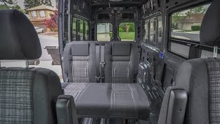 Rock n roll (RIB) seat/bed install in a Mercedes Sprinter camper van