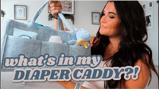 WHAT'S IN MY DIAPER CADDY?!  || Diaper Caddy Must Haves + Essentials