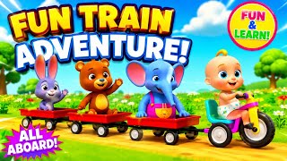 Baby Learns Animal Train Ride! 🐰🐻🐘 Fun Kids Game screenshot 3