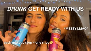 DRUNK GRWU  *we done a shot after EVERY makeup step* 🥴𖹭