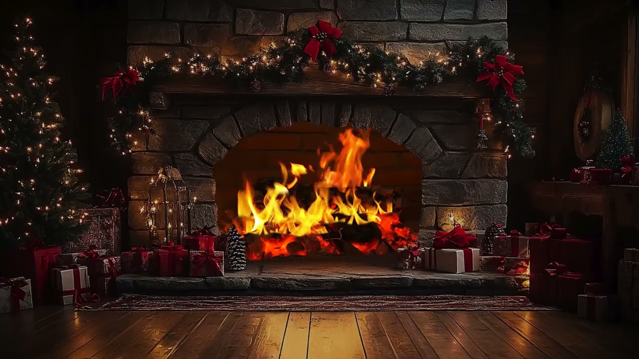 Cozy Fireplace Background 🔥 Real Crackling Fire Sounds 4K for Sleep, Study & Relaxation