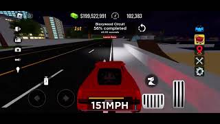 Ferrari F40 Vehicle Legends Bloxywood Circuit race fastest time place: 72.03 seconds.