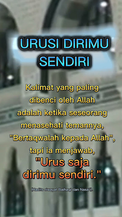 Urus dirimu sendiri #short #storyislami #statusvideo #sijingga