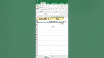 Calculate Age from date of birth in Excel