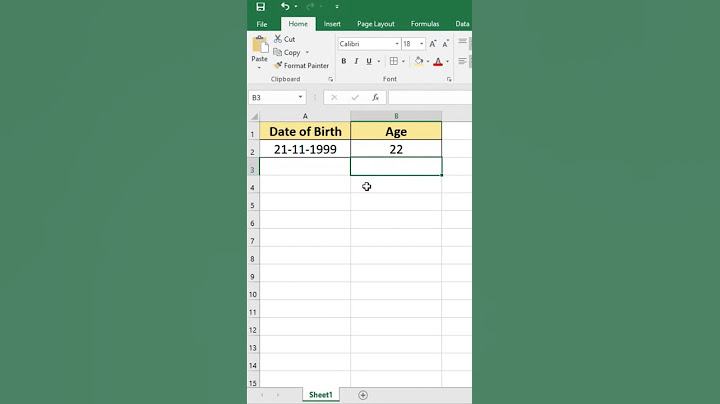 Calculate Age from date of birth in Excel