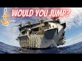 Jumping off an aircraft carrier  uss john c stennis swim call