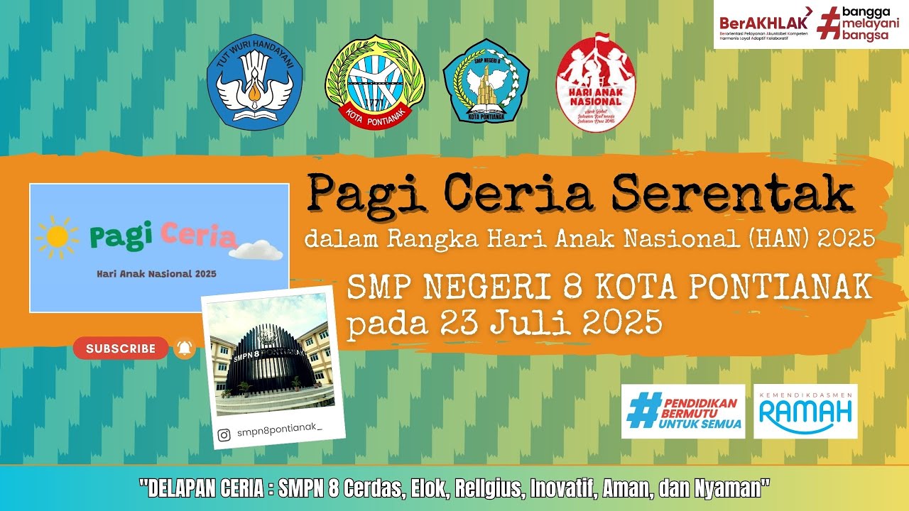 🌻 Pagi Ceria Serentak HAN 2025 📍 SMP Negeri 8 Kota Pontianak