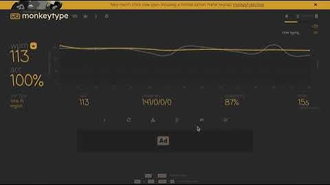 MonkeyType - 113 WPM, 100% Accuracy (Personal Best)