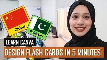 How to design flash cards on Canva | Country flags | Learn Canva