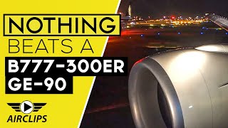 NOTHING beats a B777300ER GE90 HEAVY Takeoff MUSIC! Swiss from Singapore!  [AirClips]