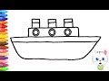 Cara menggambar sebuah kapal dengan MiMi - Cara Menggambar dan Mewarnai TV Anak