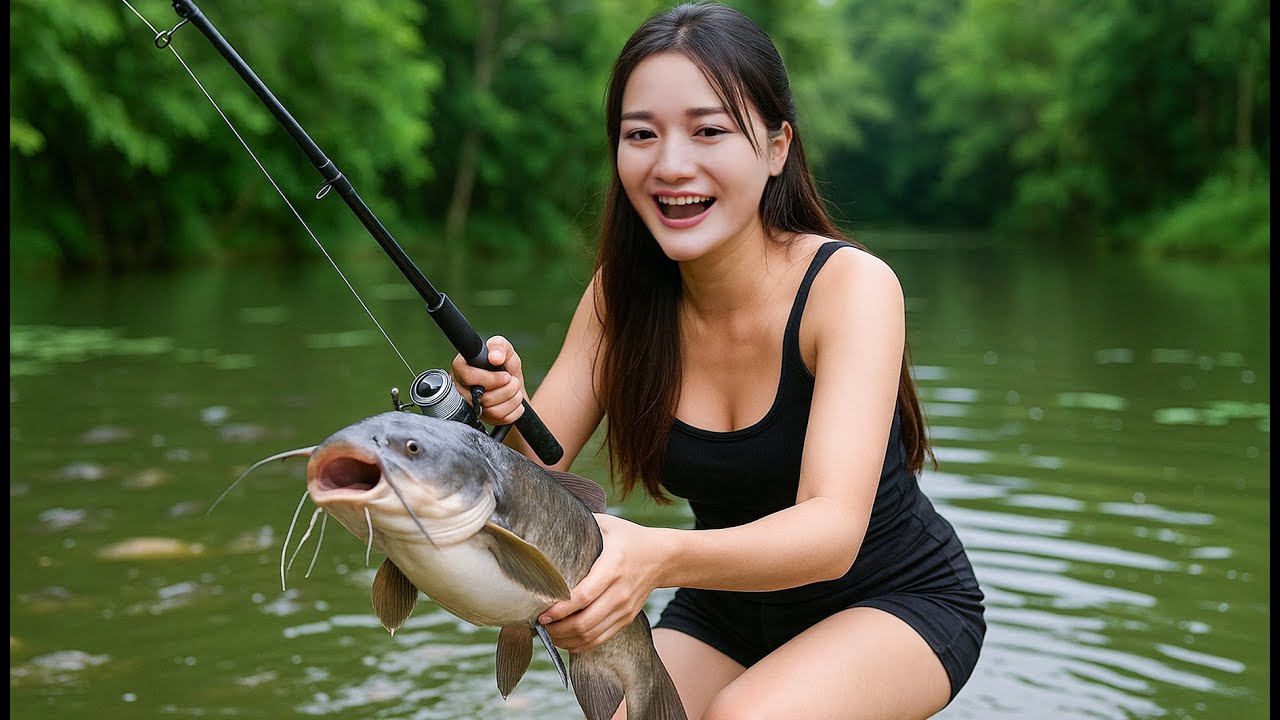 Family Farm Life: Fishing with Sister at the Pond & Catching Huge Fish!