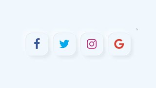 Social media icons using CSS and HTML | Neumorphism | Fontawesome