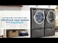 Ge appliances front load washer featuring the ultrafresh vent system with odorblock