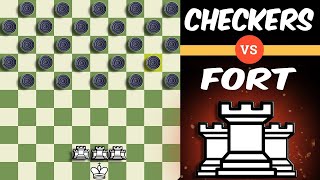 Checkers vs Fort Army Battle using Fairy Stockfish